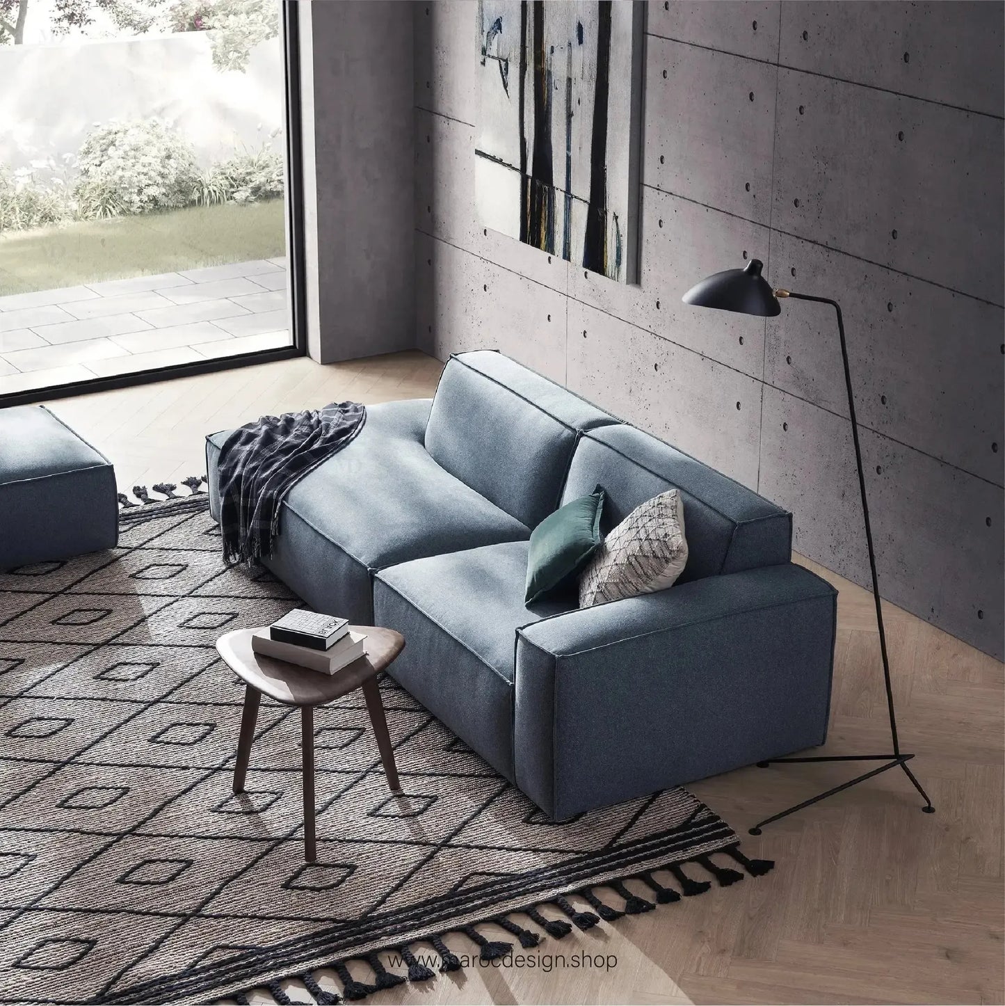 Méridienne 2 Places Droite / BOXTER, Canapé / Salon / Séjour / Espace de Réception-canapé, fauteil, Pouf, Meridienne-Maroc Design-Beige-Maroc Design