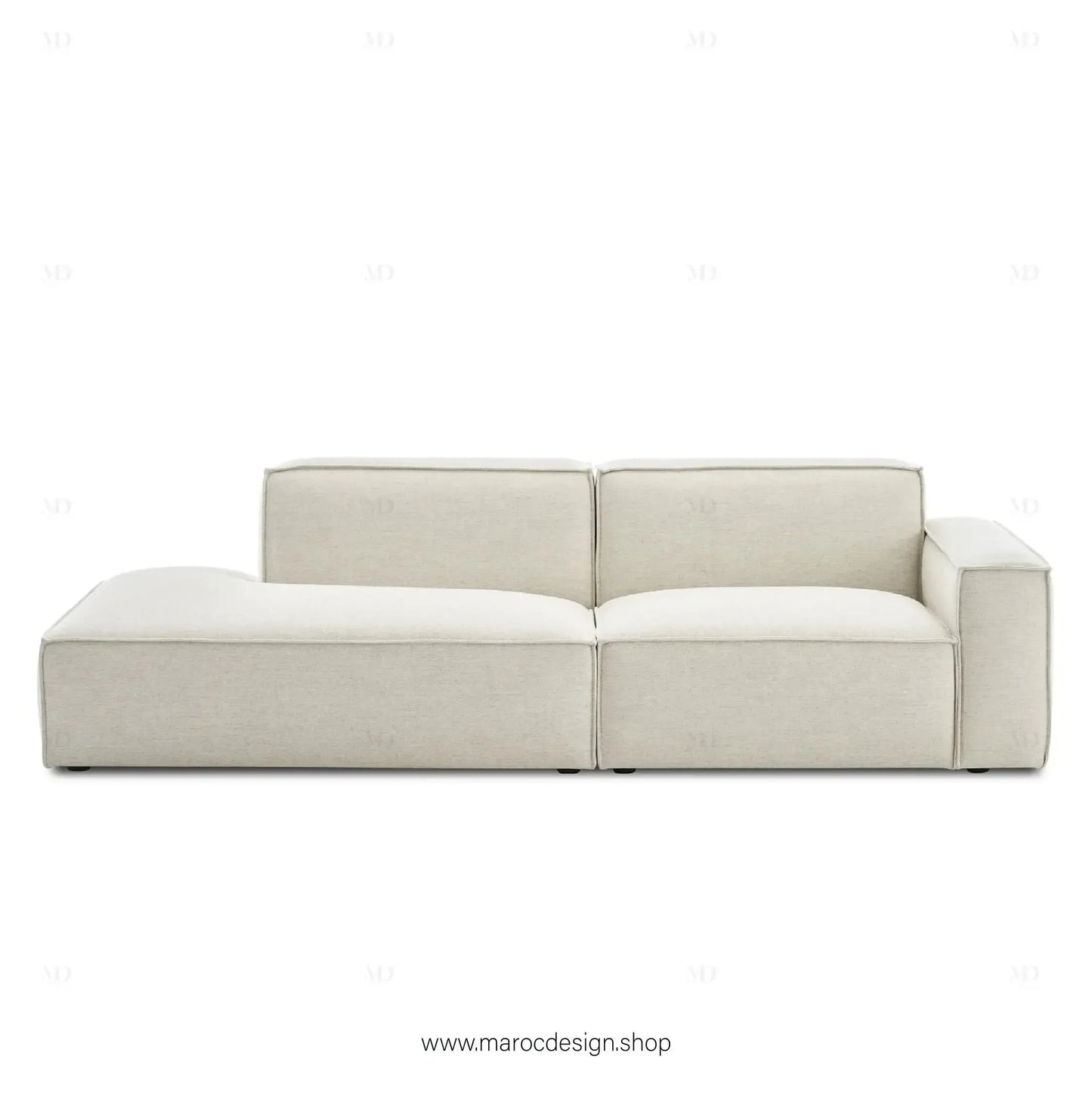 Méridienne 2 Places Droite / BOXTER, Canapé / Salon / Séjour / Espace de Réception-canapé, fauteil, Pouf, Meridienne-Maroc Design-Beige-Maroc Design