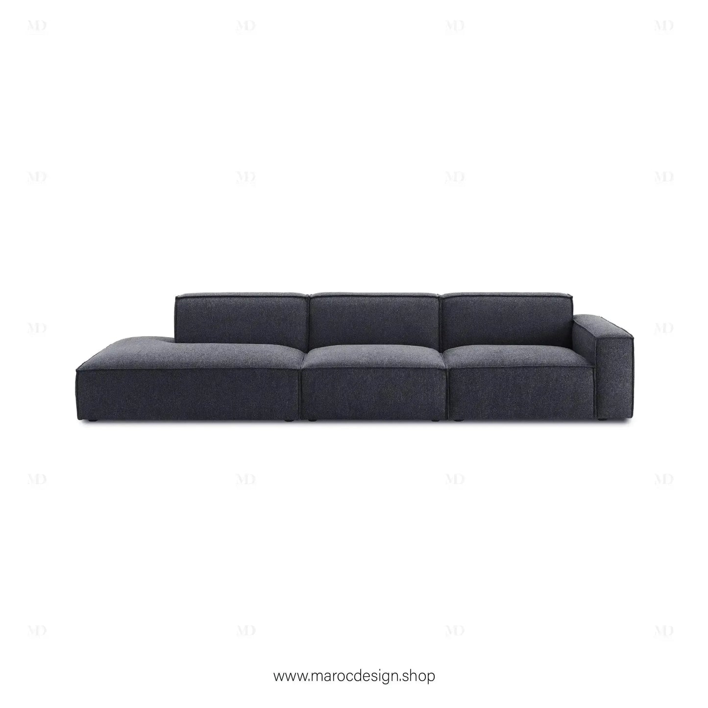 Méridienne 3 Places Droite / BOXTER, Canapé / Salon / Séjour / Espace de Réception-canapé, fauteil, Pouf, Meridienne-Maroc Design-Beige-Texture-Maroc Design