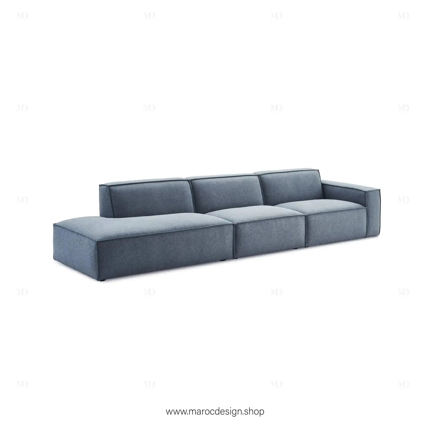 Méridienne 3 Places Droite / BOXTER, Canapé / Salon / Séjour / Espace de Réception-canapé, fauteil, Pouf, Meridienne-Maroc Design-Beige-Texture-Maroc Design
