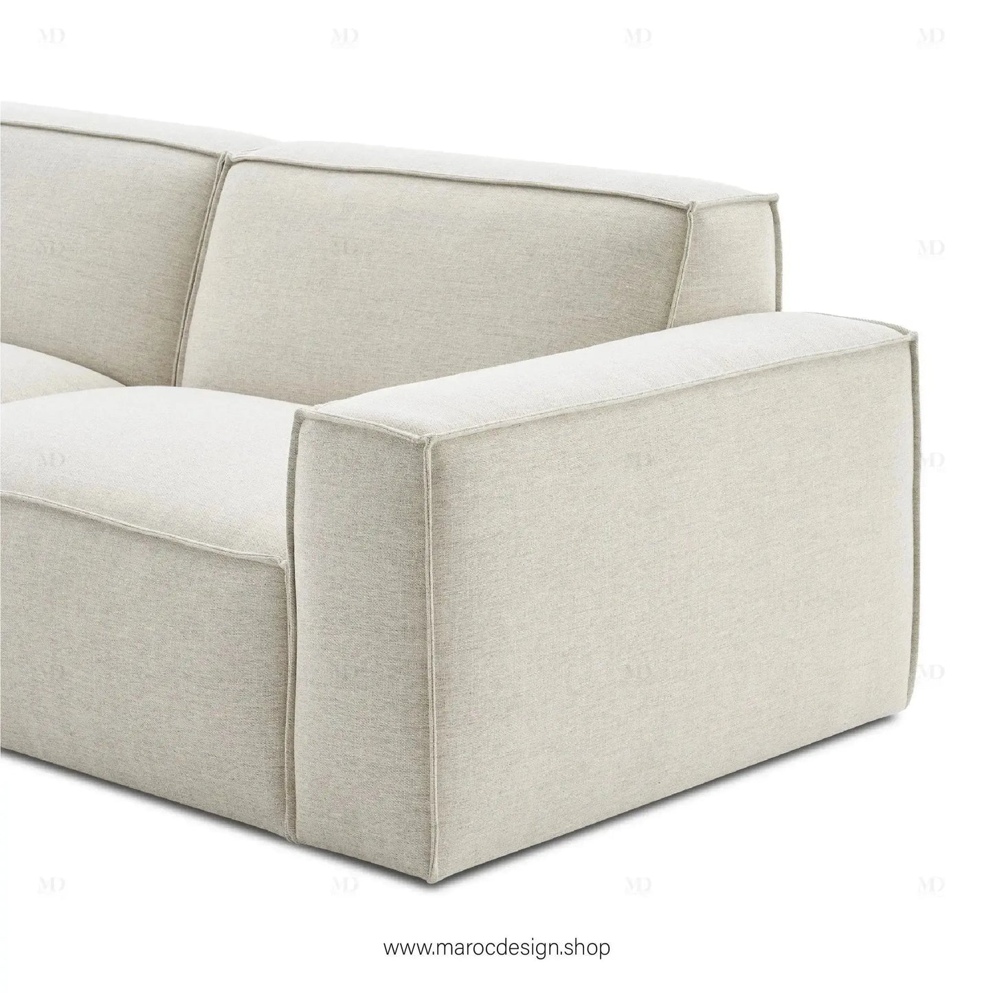 Méridienne 3 Places Droite / BOXTER, Canapé / Salon / Séjour / Espace de Réception-canapé, fauteil, Pouf, Meridienne-Maroc Design-Beige-Texture-Maroc Design