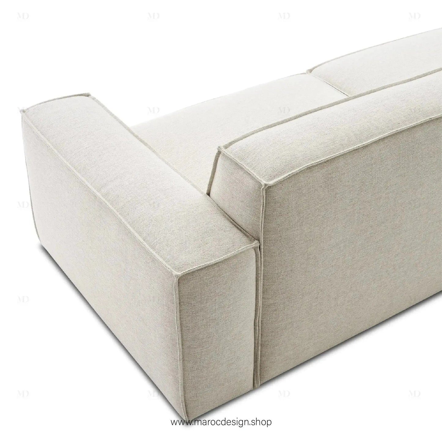 Méridienne 3 Places Droite / BOXTER, Canapé / Salon / Séjour / Espace de Réception-canapé, fauteil, Pouf, Meridienne-Maroc Design-Beige-Texture-Maroc Design