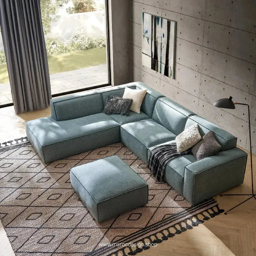 Méridienne Droite / BOXTER / Confort Élégant et Design Moderne-canapé, fauteil, Pouf, Meridienne-Maroc Design-Noir-Maroc Design