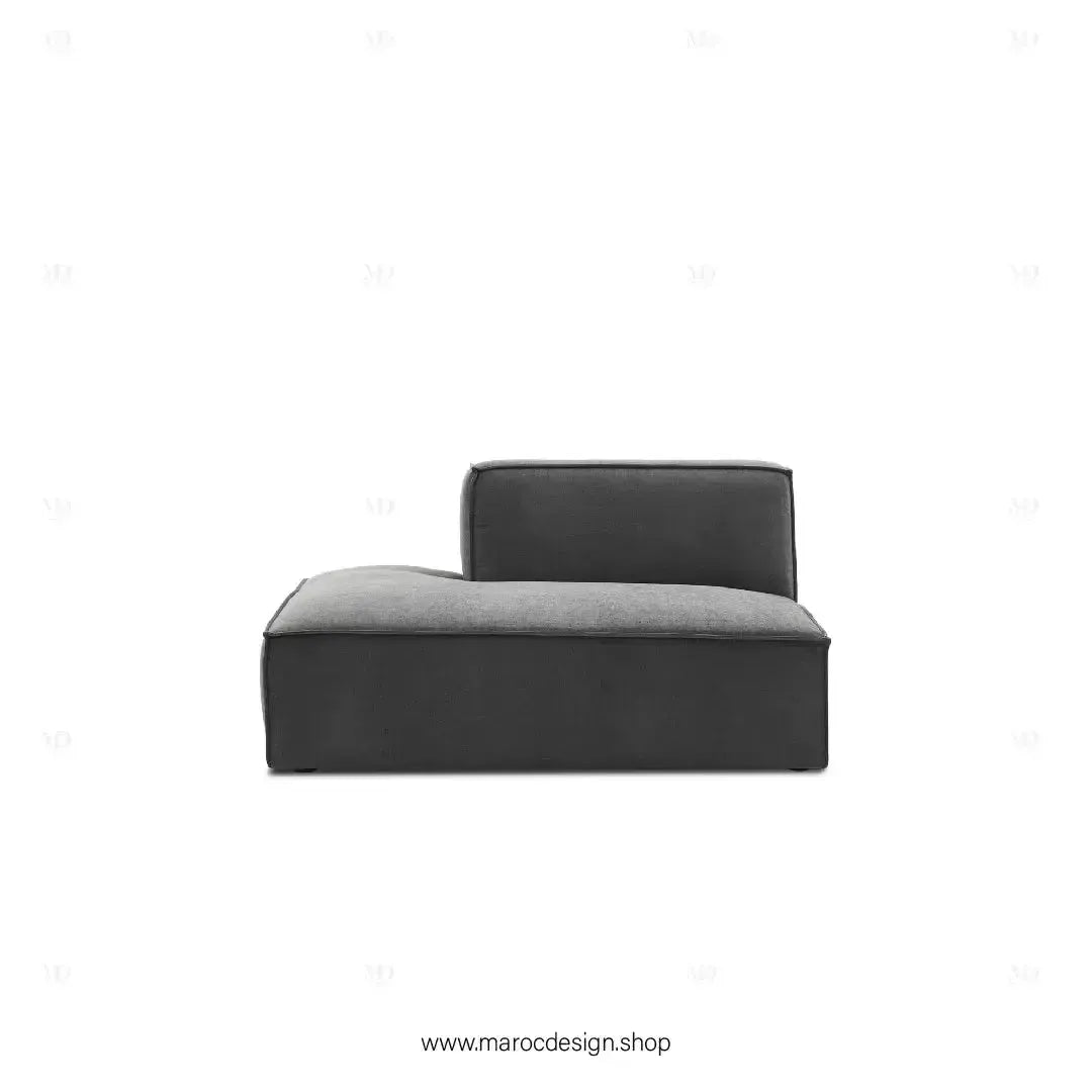 Méridienne Droite / BOXTER / Confort Élégant et Design Moderne-canapé, fauteil, Pouf, Meridienne-Maroc Design-Noir-Maroc Design