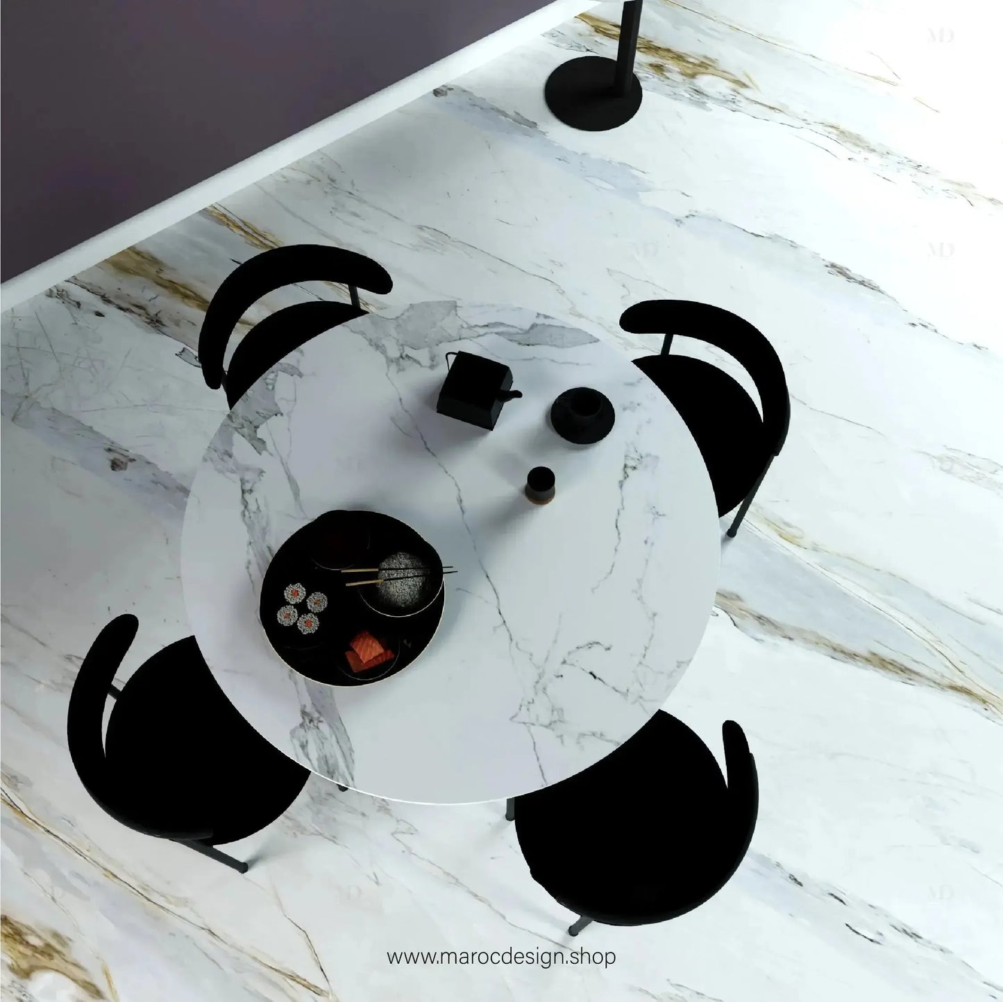 PANDA / Table à Manger / Élégance Contemporaine / Pilar Collection-Table à Manger-Maroc Design-80cm-Maroc Design
