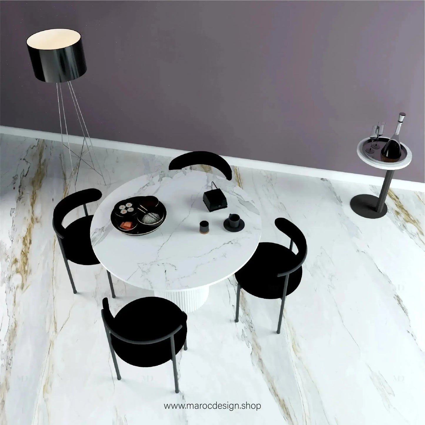 PANDA / Table à Manger / Élégance Contemporaine / Pilar Collection-Table à Manger-Maroc Design-80cm-Maroc Design
