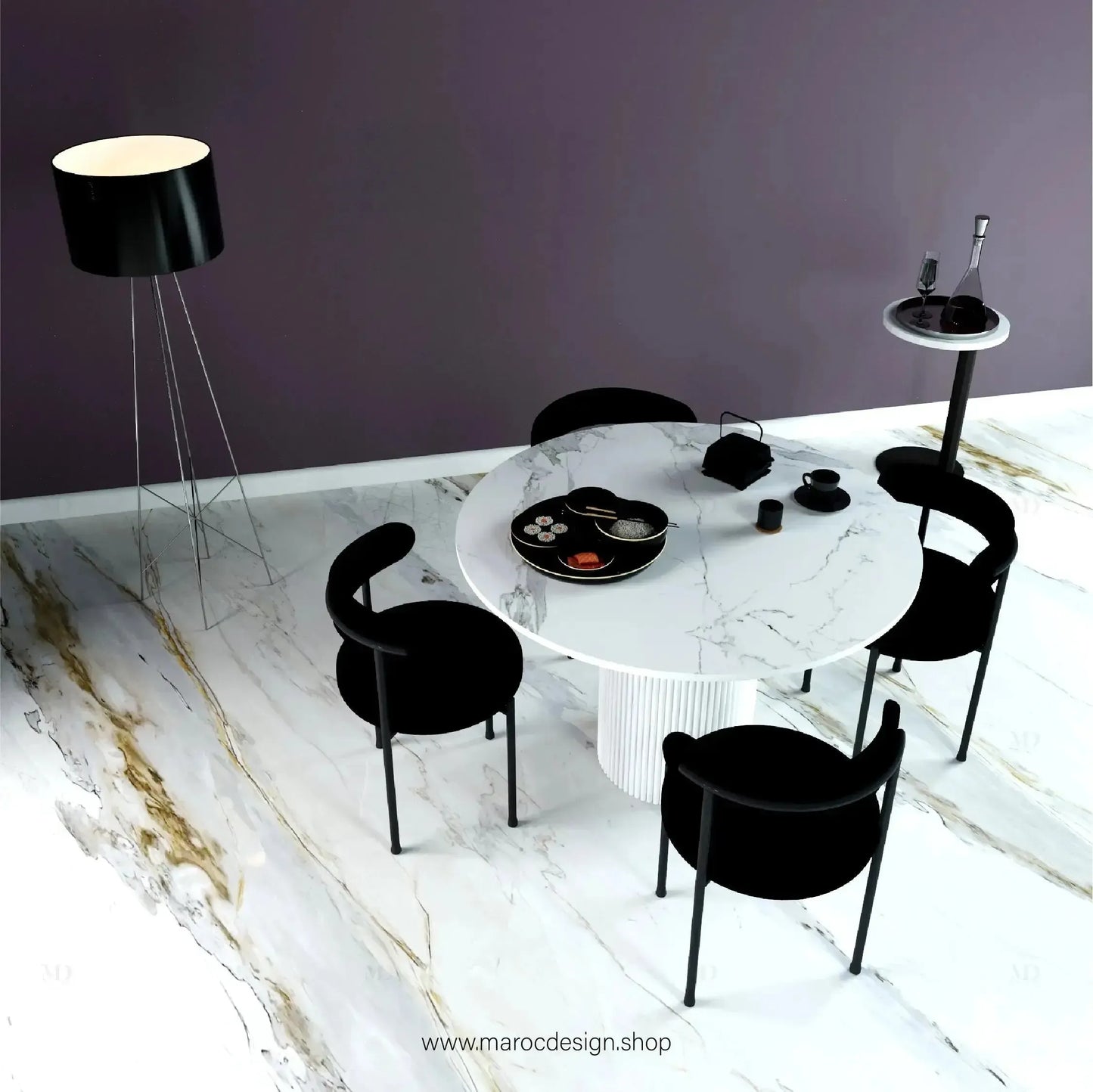 PANDA / Table à Manger / Élégance Contemporaine / Pilar Collection-Table à Manger-Maroc Design-80cm-Maroc Design