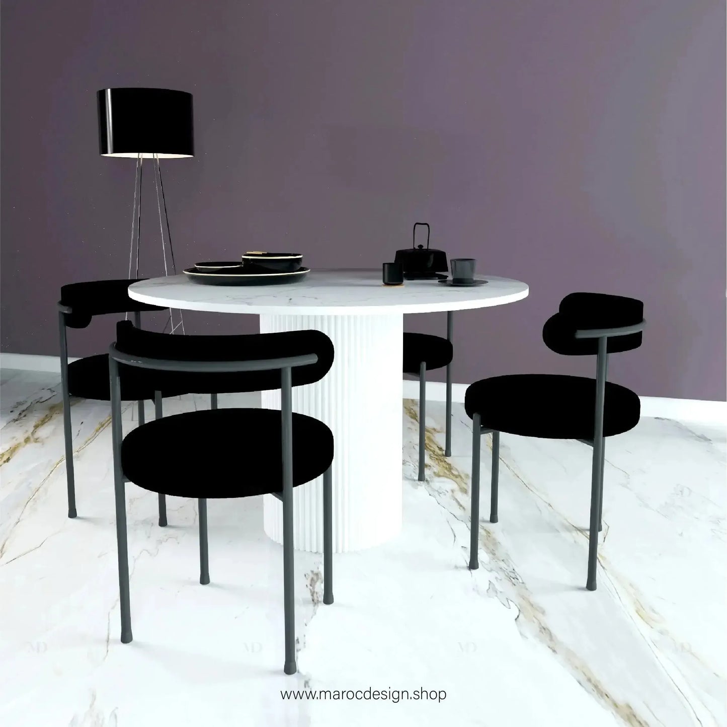 PANDA / Table à Manger / Élégance Contemporaine / Pilar Collection-Table à Manger-Maroc Design-80cm-Maroc Design