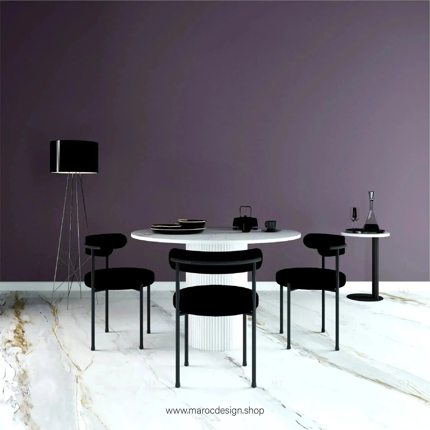 PANDA / Table à Manger / Élégance Contemporaine / Pilar Collection-Table à Manger-Maroc Design-80cm-Maroc Design