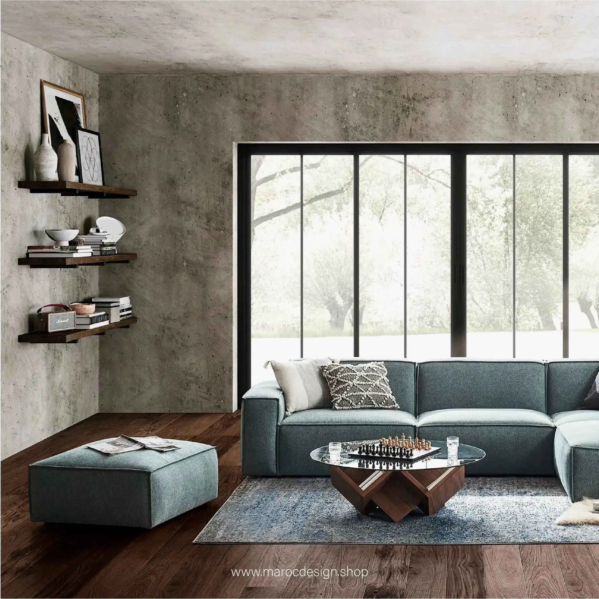 Pouf BOXTER - Élégance Moderne et Polyvalence-canapé, fauteil, pouf, meridienne-Maroc Design-Noir-Maroc Design