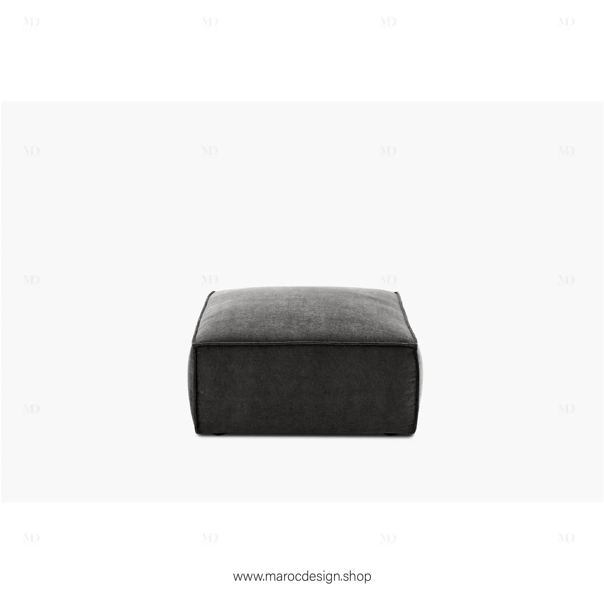 Pouf BOXTER - Élégance Moderne et Polyvalence-canapé, fauteil, pouf, meridienne-Maroc Design-Noir-Maroc Design