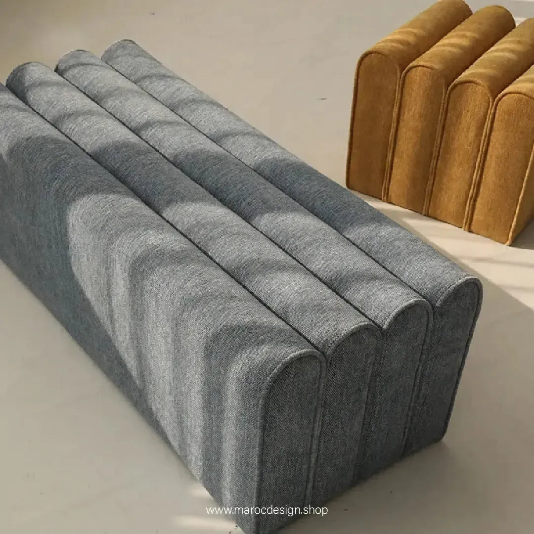 ROLAR Banc de Canapé en Tissu Simple et Confortable – Élégance et Fonctionnalité-Maroc Design-45-Velours-Gris-Maroc Design