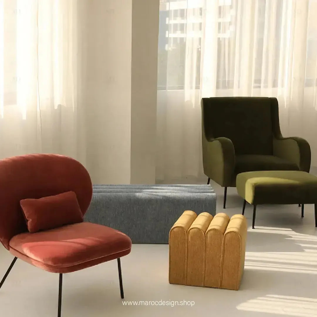 ROLAR Banc de Canapé en Tissu Simple et Confortable – Élégance et Fonctionnalité-Maroc Design-45-Velours-Gris-Maroc Design