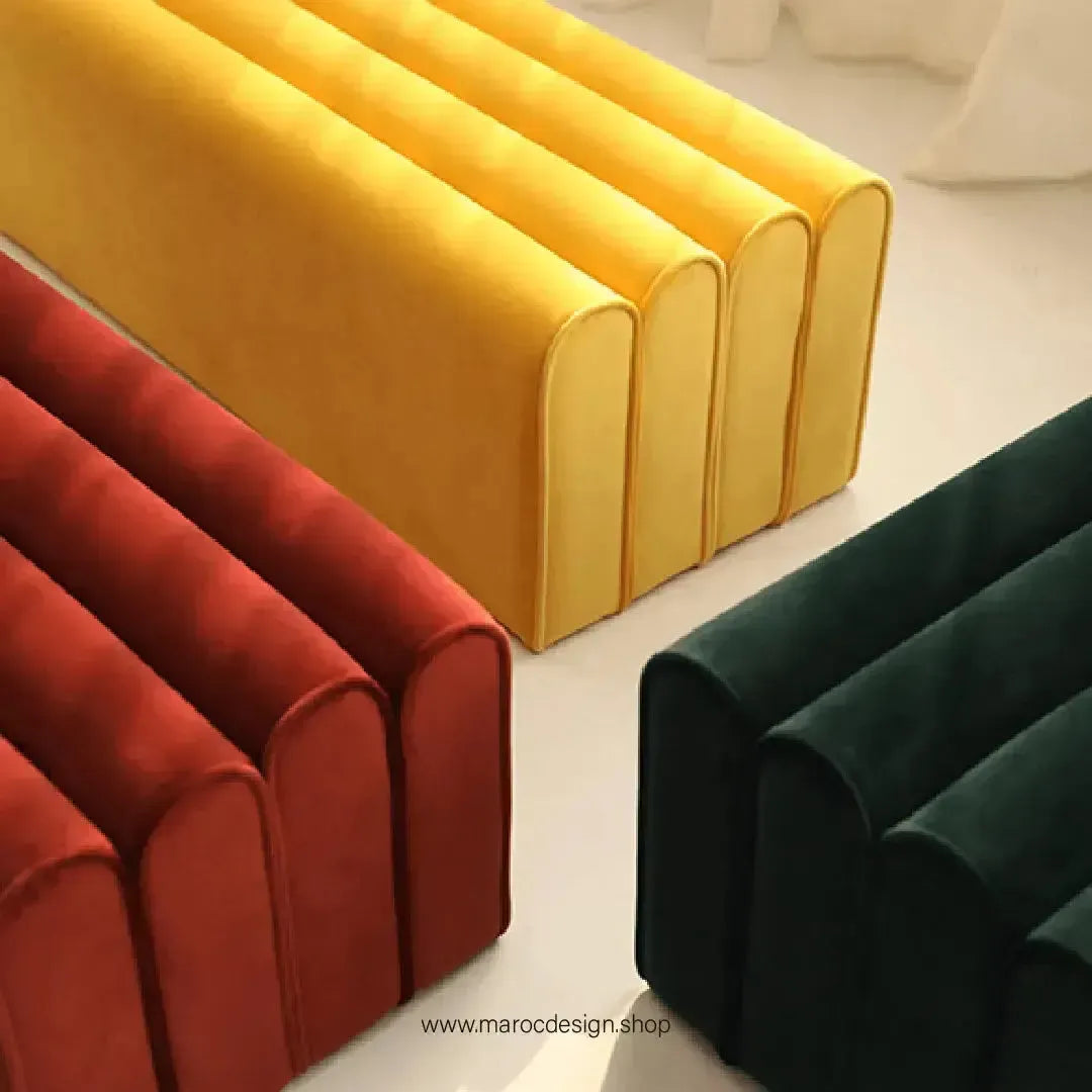 ROLAR Banc de Canapé en Tissu Simple et Confortable – Élégance et Fonctionnalité-Maroc Design-45-Velours-Gris-Maroc Design