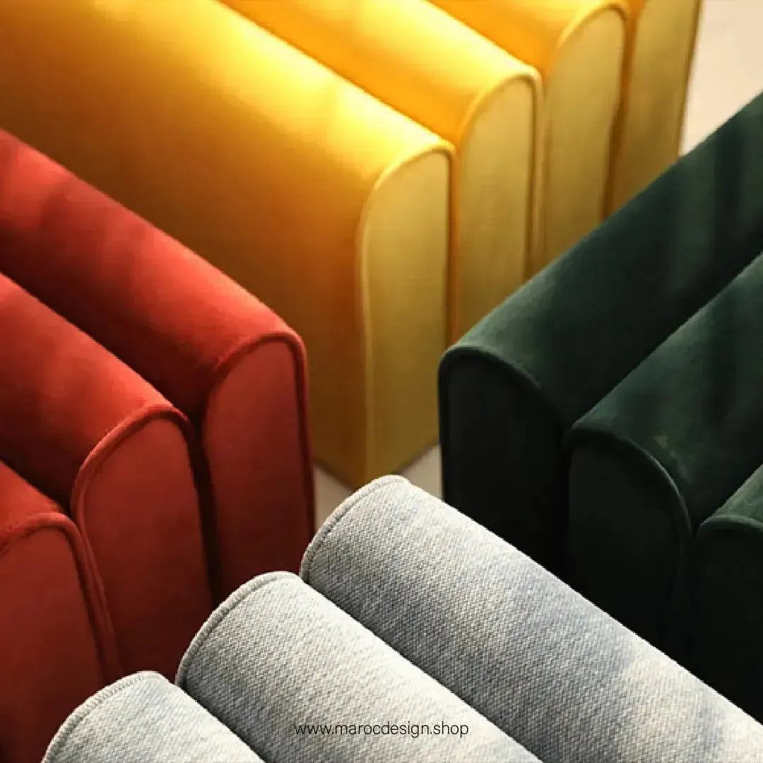 ROLAR Banc de Canapé en Tissu Simple et Confortable – Élégance et Fonctionnalité-Maroc Design-45-Velours-Gris-Maroc Design