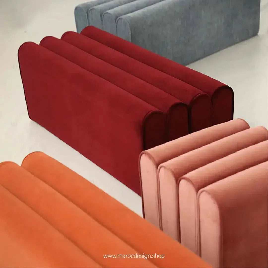 ROLAR Banc de Canapé en Tissu Simple et Confortable – Élégance et Fonctionnalité-Maroc Design-45-Velours-Gris-Maroc Design