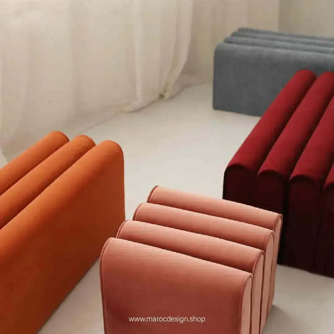 ROLAR Banc de Canapé en Tissu Simple et Confortable – Élégance et Fonctionnalité-Maroc Design-45-Velours-Gris-Maroc Design