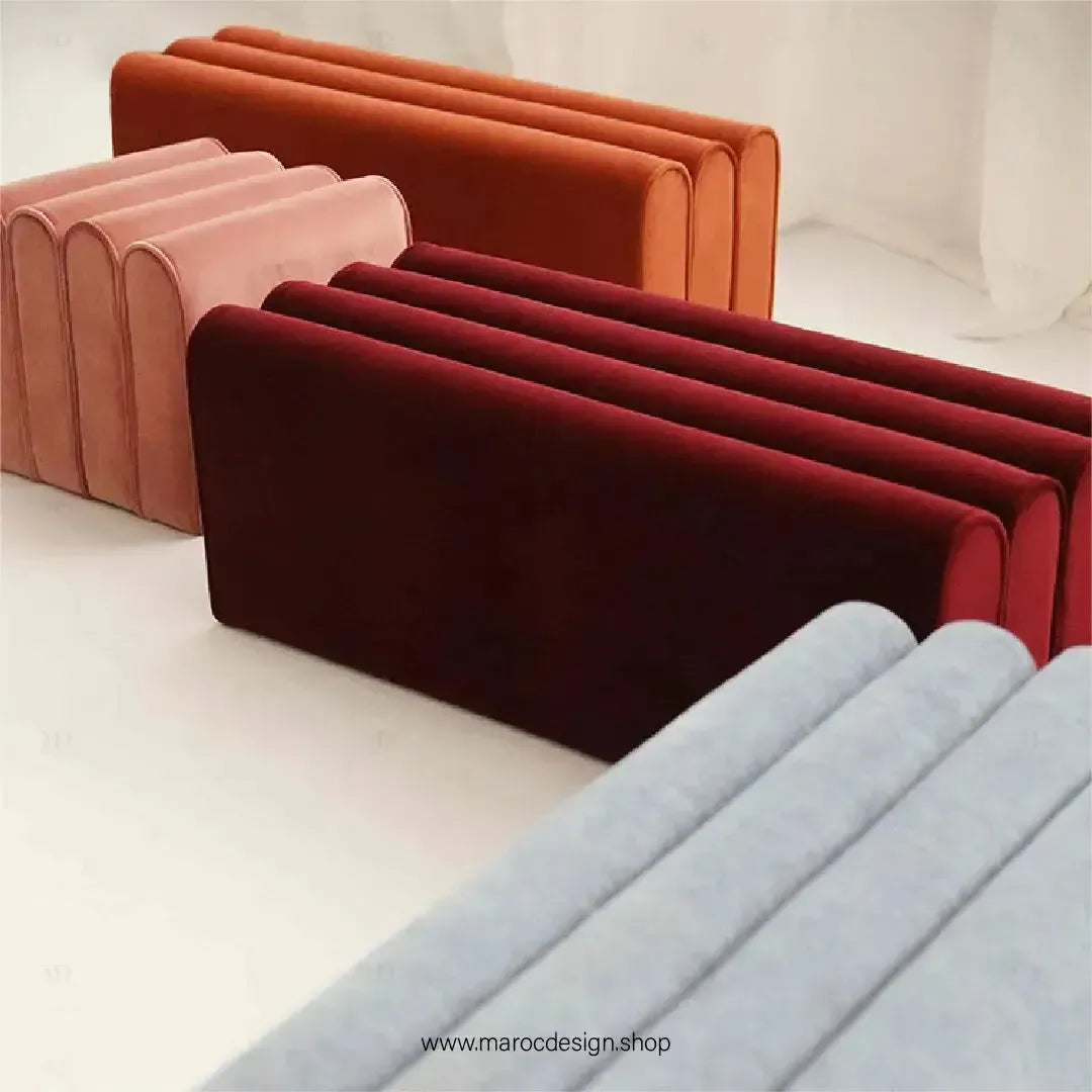 ROLAR Banc de Canapé en Tissu Simple et Confortable – Élégance et Fonctionnalité-Maroc Design-45-Velours-Gris-Maroc Design