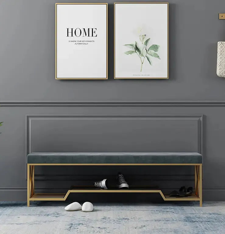 SOBRE – Banc Moderne en Velours avec Étagère, Élégance et Fonctionnalité pour Votre Intérieur / Maroc Design-Maroc Design-ROSE-Maroc Design