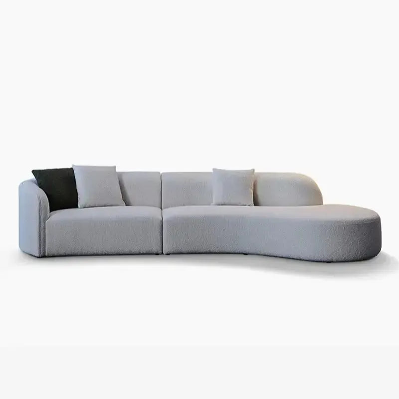 STOCKHOLM – Canapé Incurvé en Tissu Bouclé, Élégance et Confort pour Votre Salon / Maroc Design-canapé, fauteil, pouf, meridienne-Maroc Design-Blanc-Maroc Design
