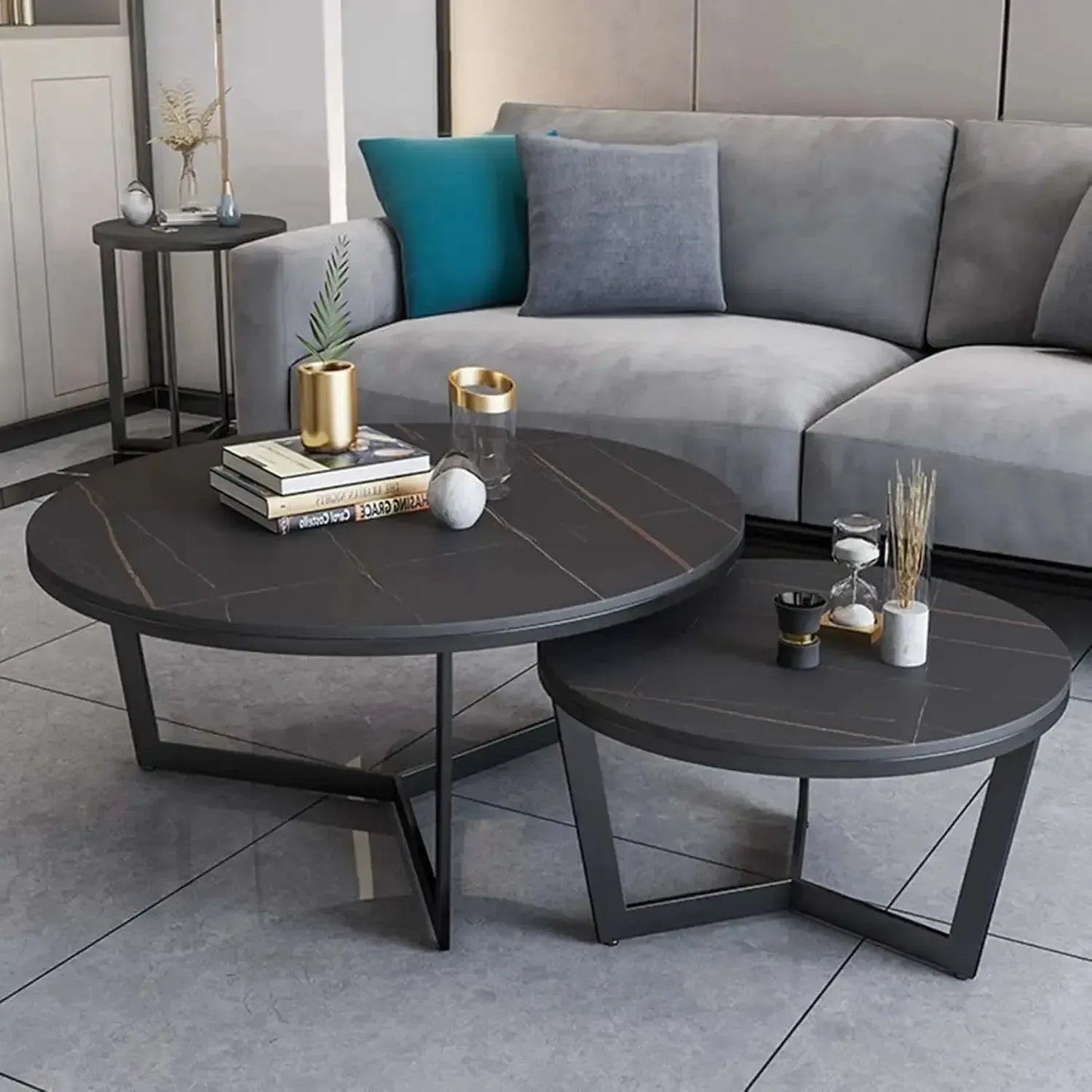 TRANSITION – Tables Basses Gigognes Modernes pour Sublimer Votre Salon / Maroc Design-Maroc Design-Noir-Noir-Maroc Design