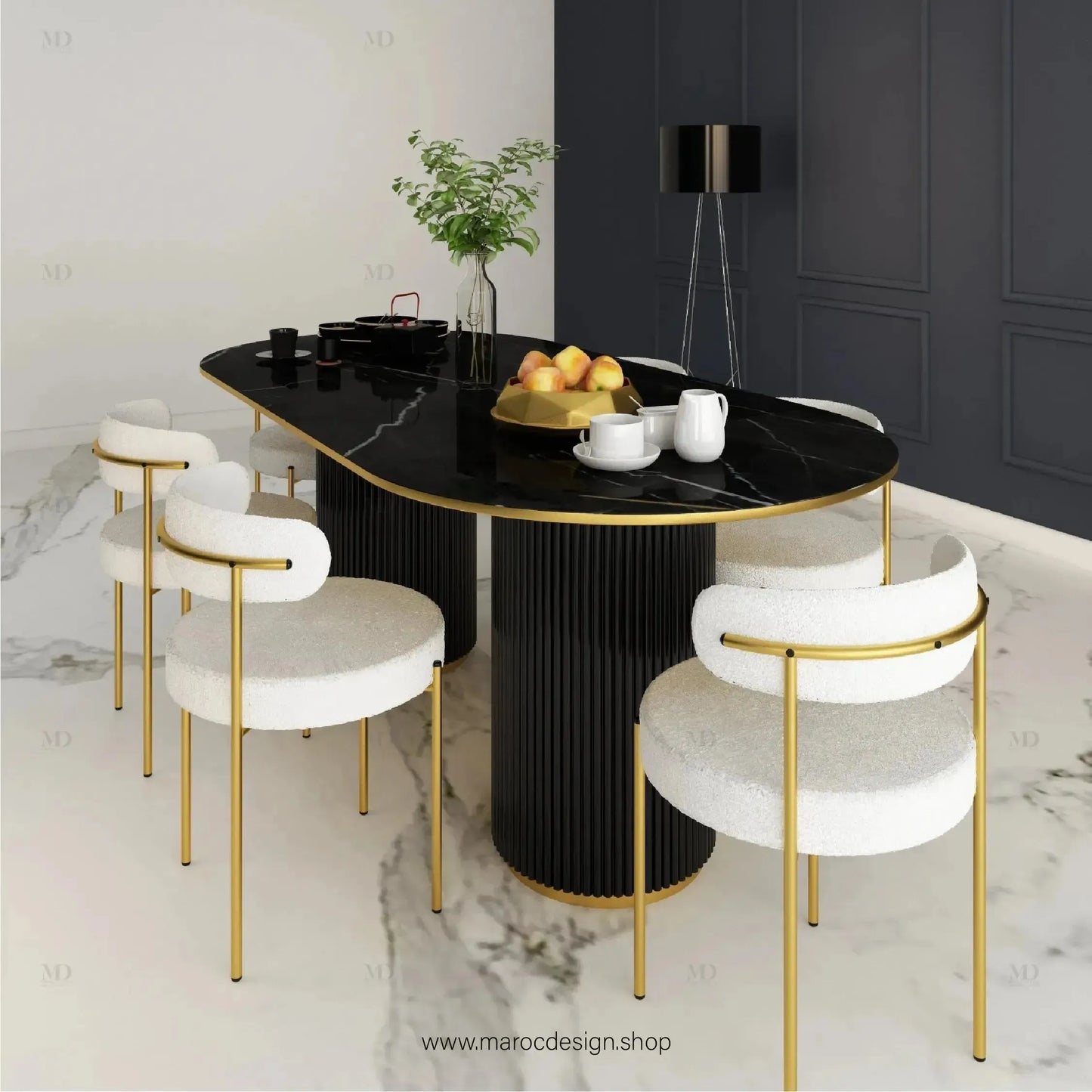 Table à Manger ALBER 6 Places / Élégance Moderne / Collection PRESTIGIA-Table à Manger-Maroc Design-Maroc Design