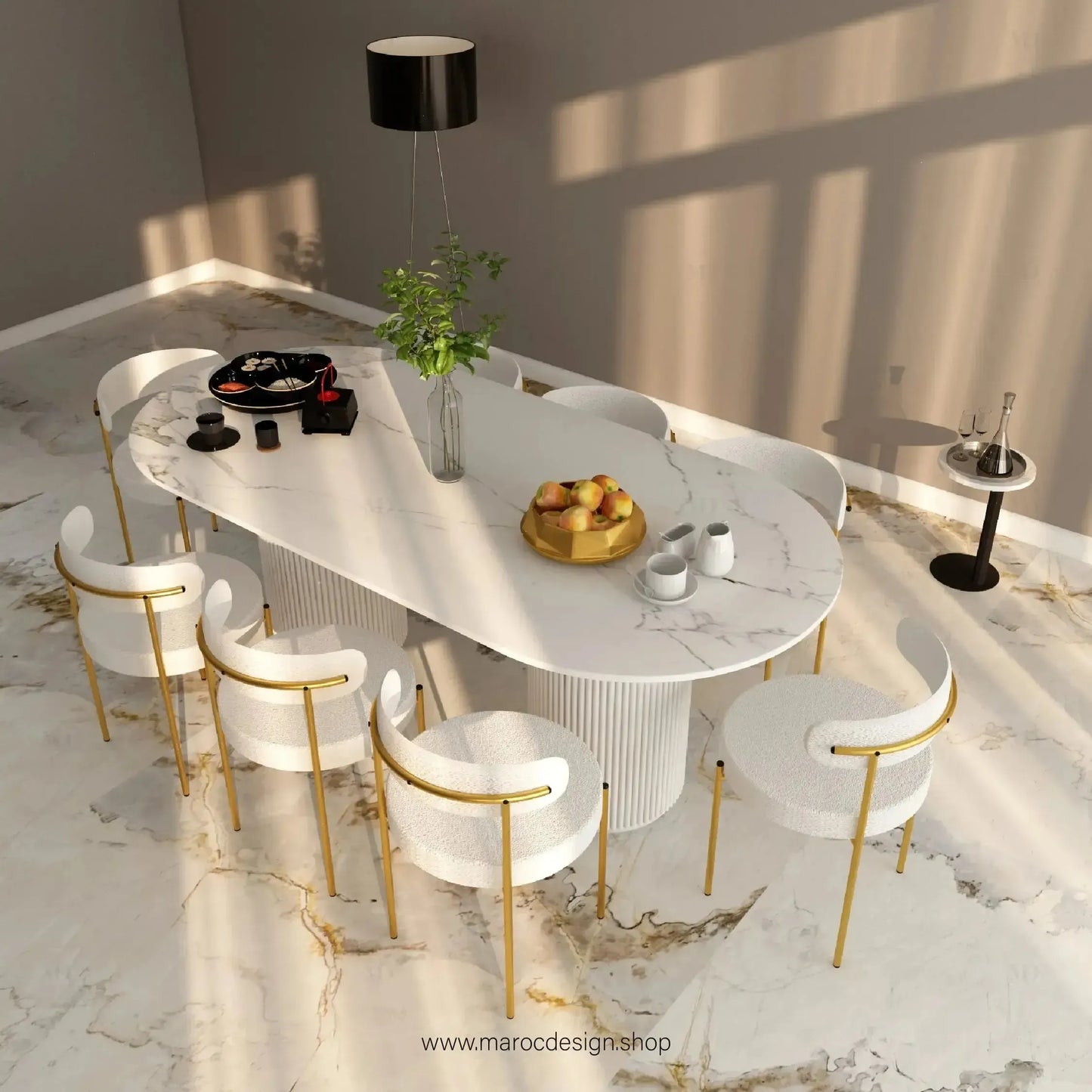Table à Manger ANGEL 8 Places / Élégance Moderne / Collection PRESTIGIA-Table à Manger-Maroc Design-Maroc Design