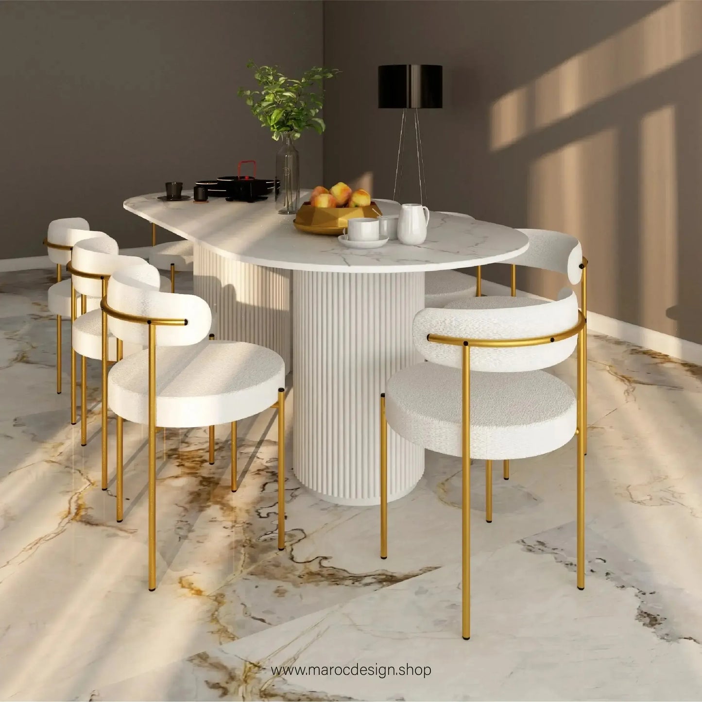 Table à Manger ANGEL 8 Places / Élégance Moderne / Collection PRESTIGIA-Table à Manger-Maroc Design-Maroc Design