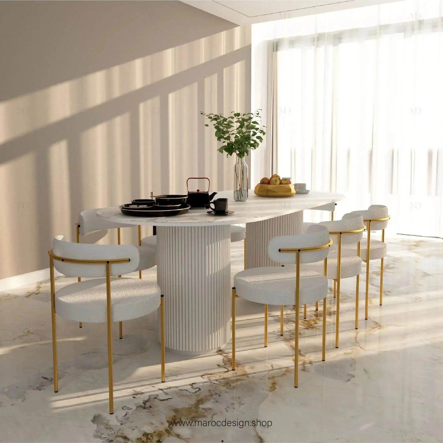 Table à Manger ANGEL 8 Places / Élégance Moderne / Collection PRESTIGIA-Table à Manger-Maroc Design-Maroc Design