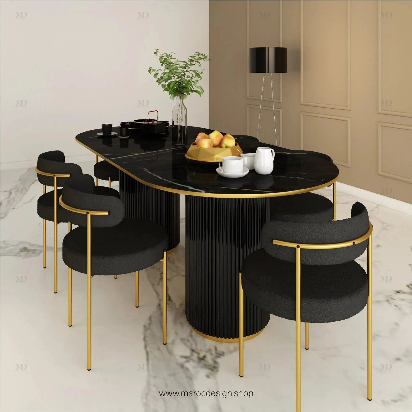 Table à Manger DIABLO 6 Places / Élégance Moderne / Collection PRESTIGIA-Table à Manger-Maroc Design-Maroc Design