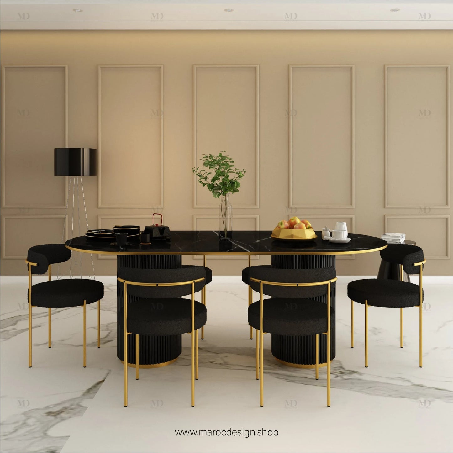 Table à Manger DIABLO 6 Places / Élégance Moderne / Collection PRESTIGIA-Table à Manger-Maroc Design-Maroc Design