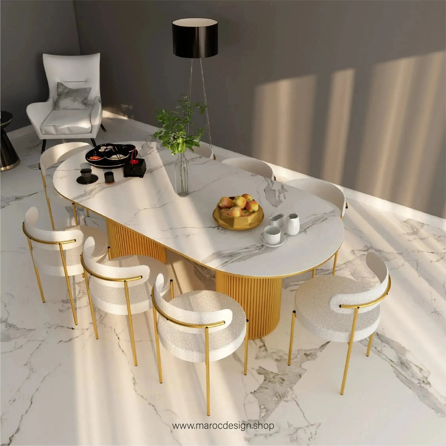 Table à Manger ELYSEE 8 Places / Élégance Moderne / Collection PRESTIGIA-Table à Manger-Maroc Design-Maroc Design