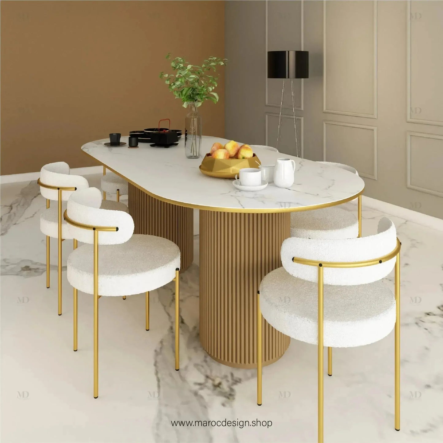 Table à Manger ESTEL 6 Places / Élégance Moderne / Collection PRESTIGIA-Table à Manger-Maroc Design-Maroc Design