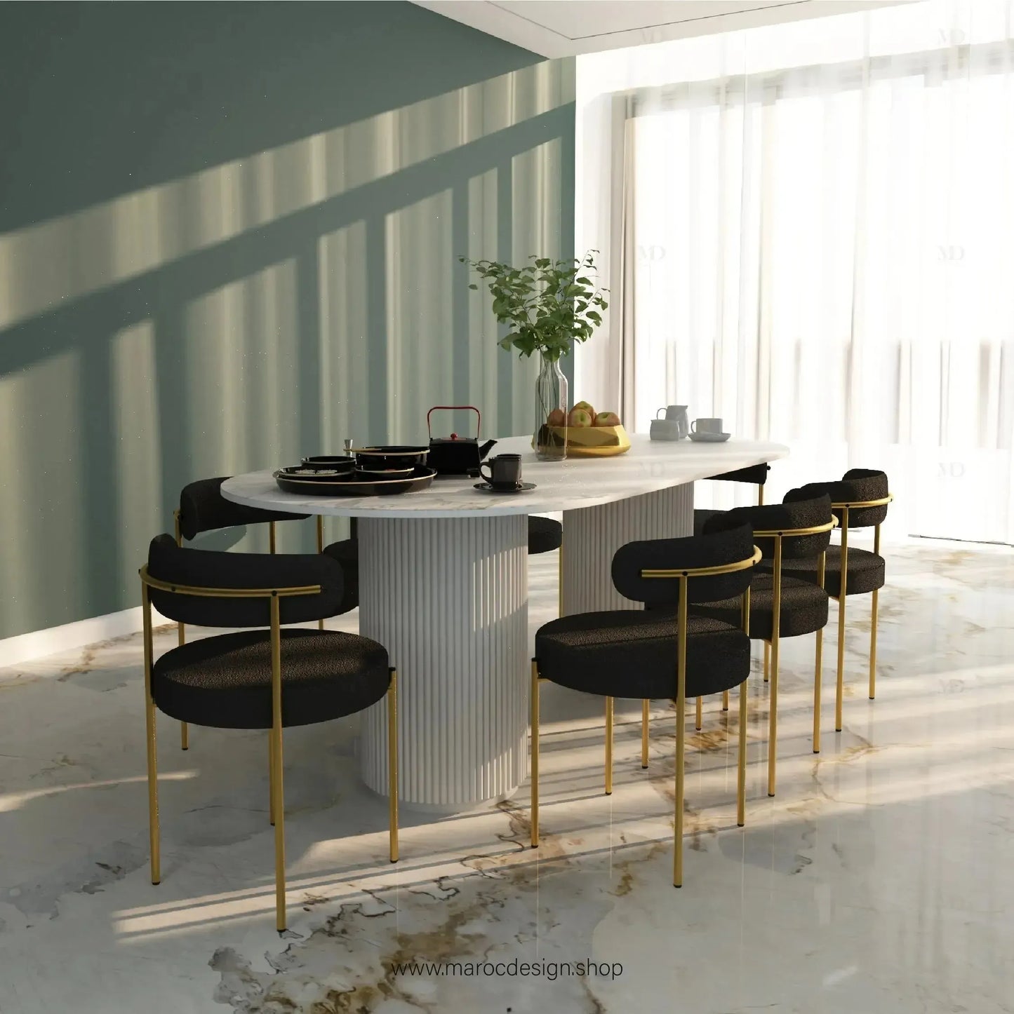 Table à Manger IBIZA 8 Places / Élégance Moderne / Collection PRESTIGIA-Table à Manger-Maroc Design-Maroc Design