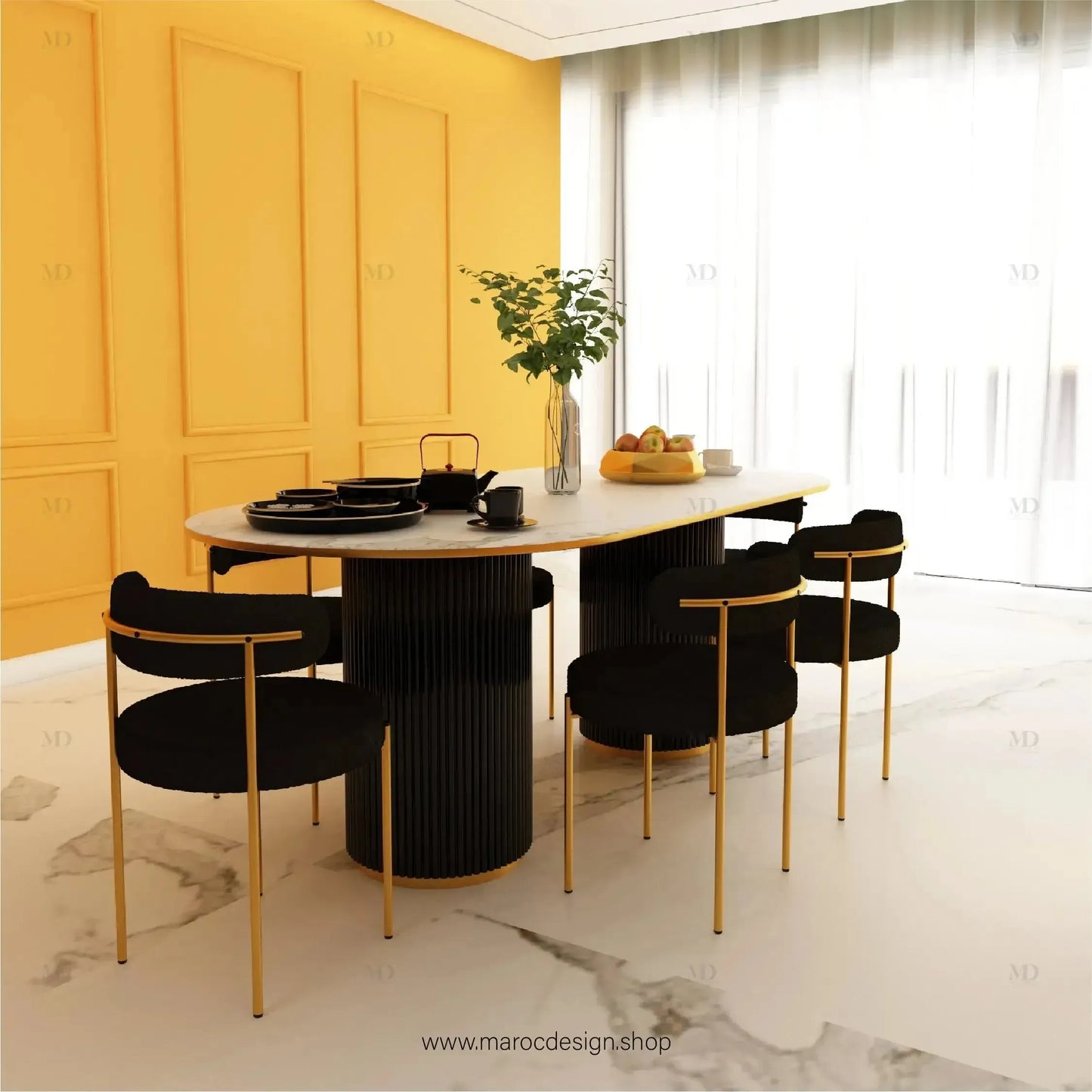 Table à Manger LV 6 Places / Élégance Moderne / Collection PRESTIGIA-Table à Manger-Maroc Design-Maroc Design