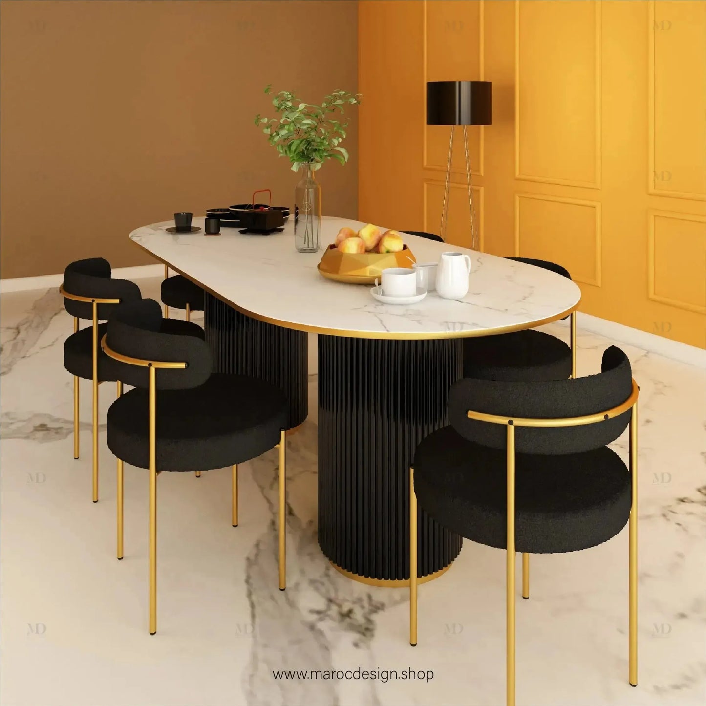 Table à Manger LV 6 Places / Élégance Moderne / Collection PRESTIGIA-Table à Manger-Maroc Design-Maroc Design