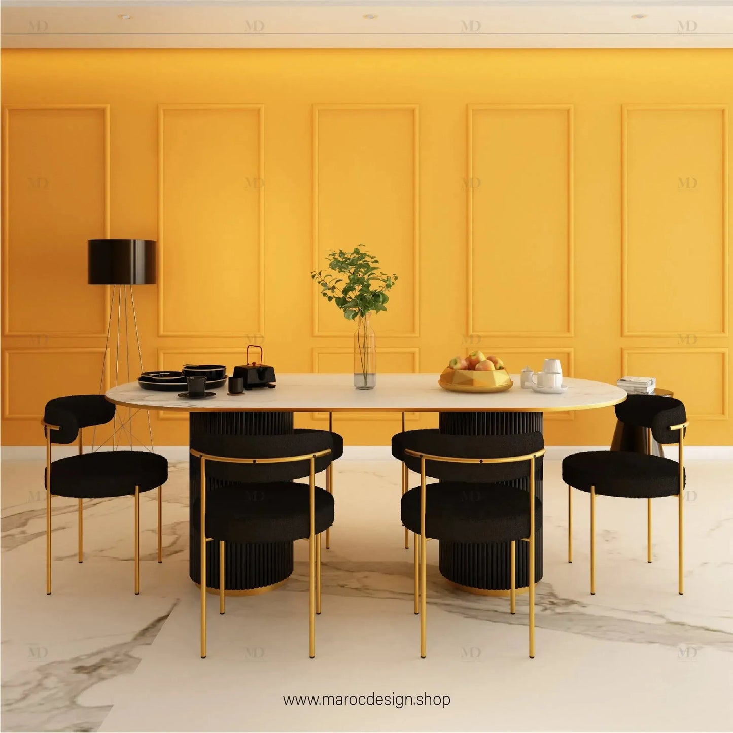 Table à Manger LV 6 Places / Élégance Moderne / Collection PRESTIGIA-Table à Manger-Maroc Design-Maroc Design