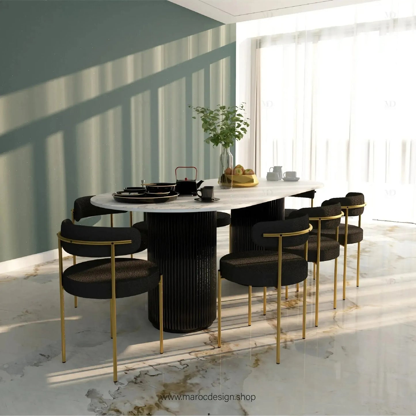 Table à Manger NEVADA 8 Places / Élégance Moderne / Collection PRESTIGIA-Table à Manger-Maroc Design-Maroc Design