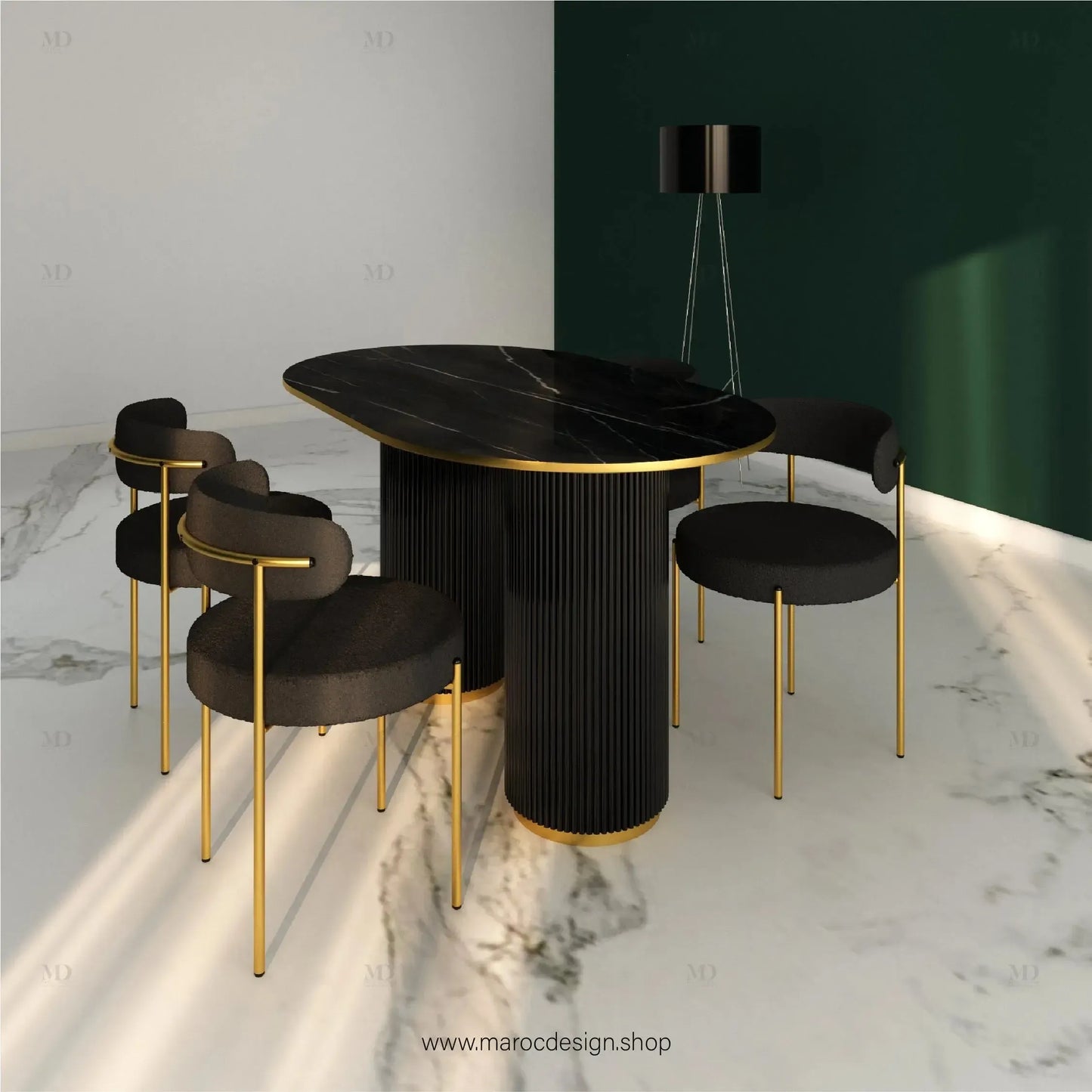 Table à Manger ROLS 4 Places / Élégance Moderne / Collection PRESTIGIA-Table à Manger-Maroc Design-Maroc Design