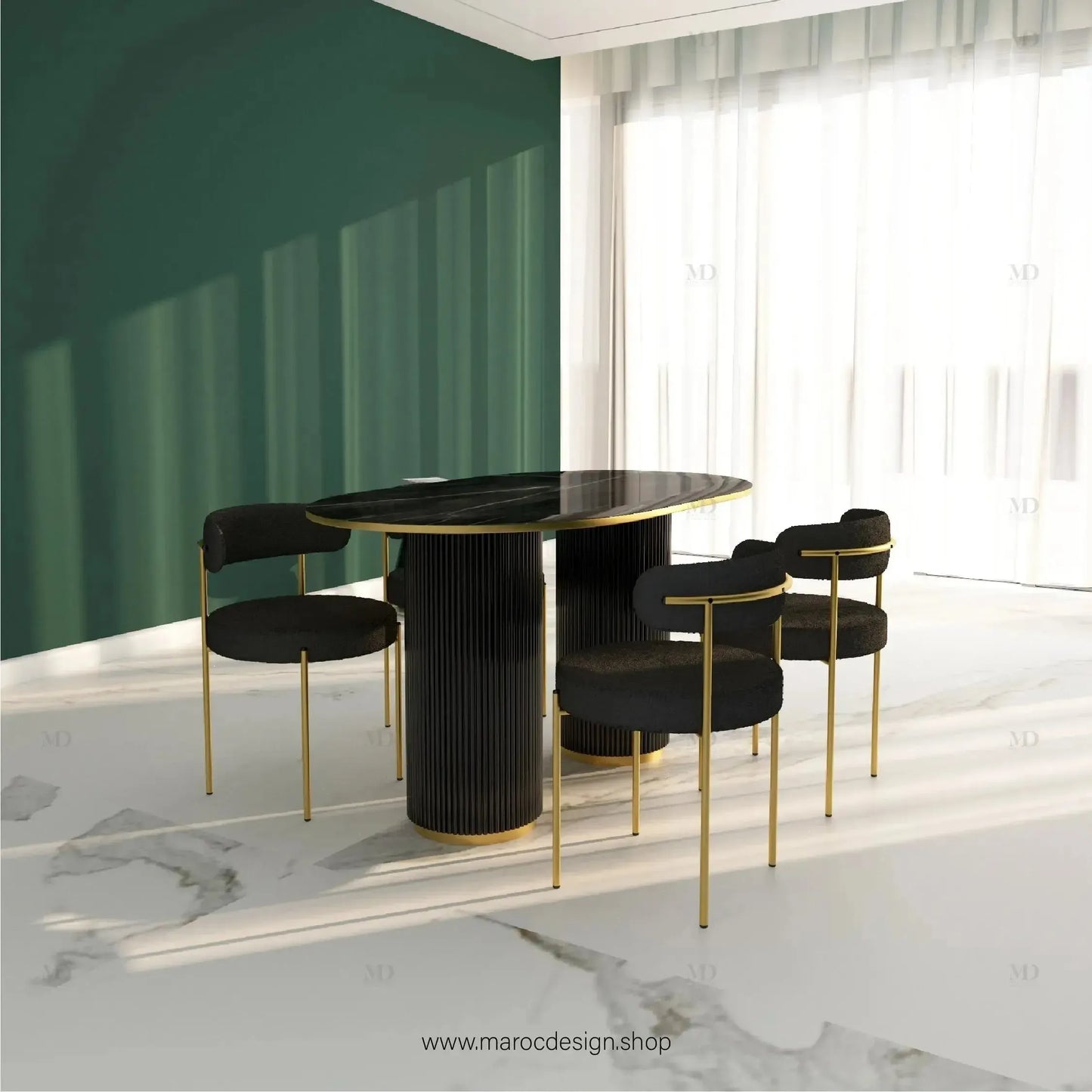 Table à Manger ROLS 4 Places / Élégance Moderne / Collection PRESTIGIA-Table à Manger-Maroc Design-Maroc Design
