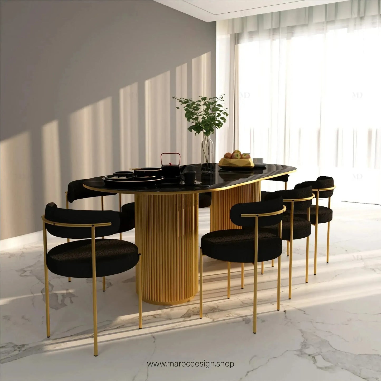 Table à Manger SHINE 8 Places / Élégance Moderne / Collection PRESTIGIA-Table à Manger-Maroc Design-Maroc Design