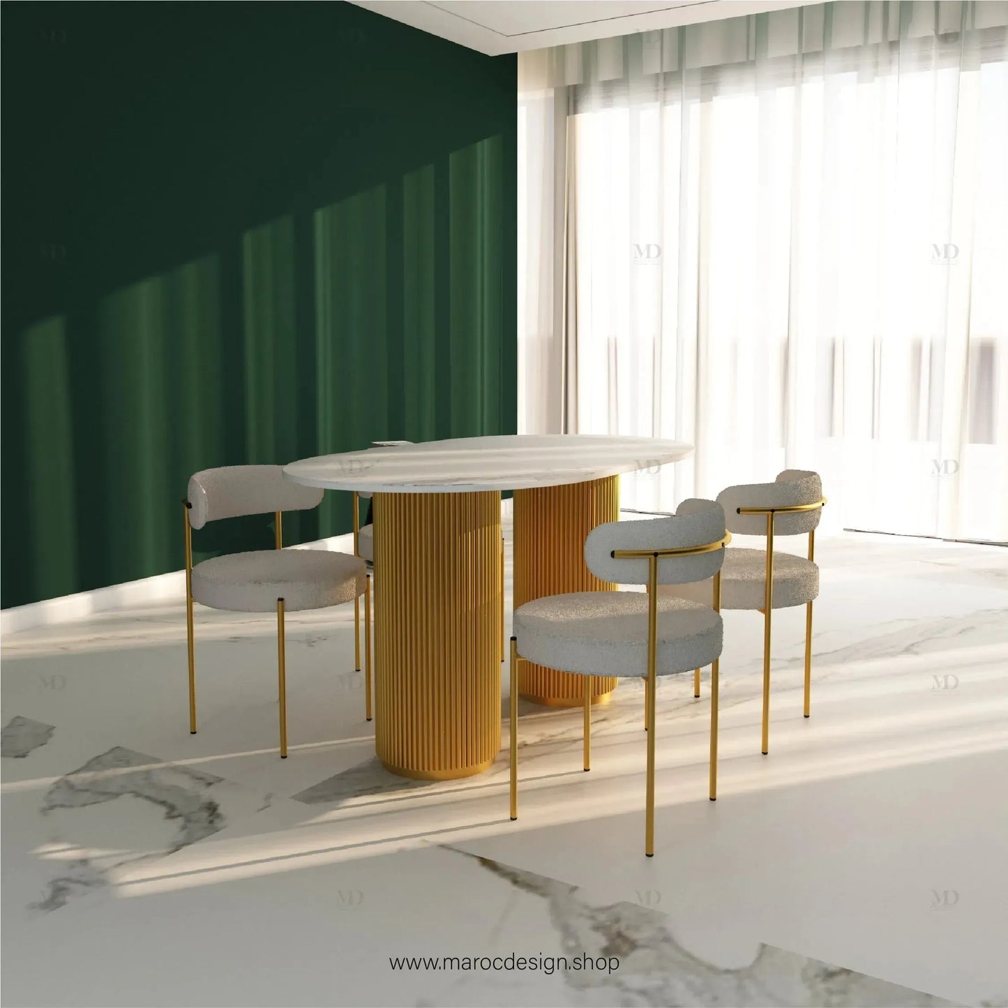 Table à Manger VOGUE 4 Places / Élégance Moderne / Collection PRESTIGIA-Table à Manger-Maroc Design-Maroc Design
