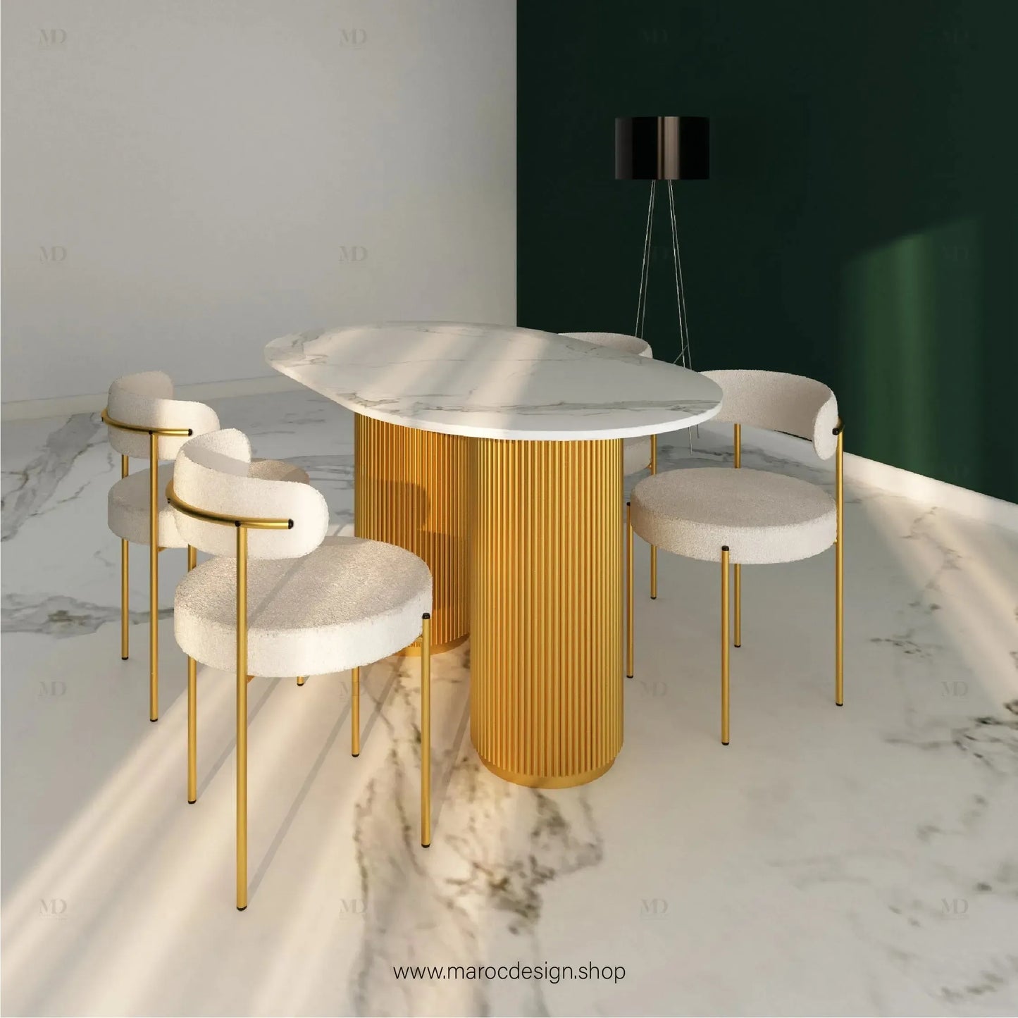 Table à Manger VOGUE 4 Places / Élégance Moderne / Collection PRESTIGIA-Table à Manger-Maroc Design-Maroc Design