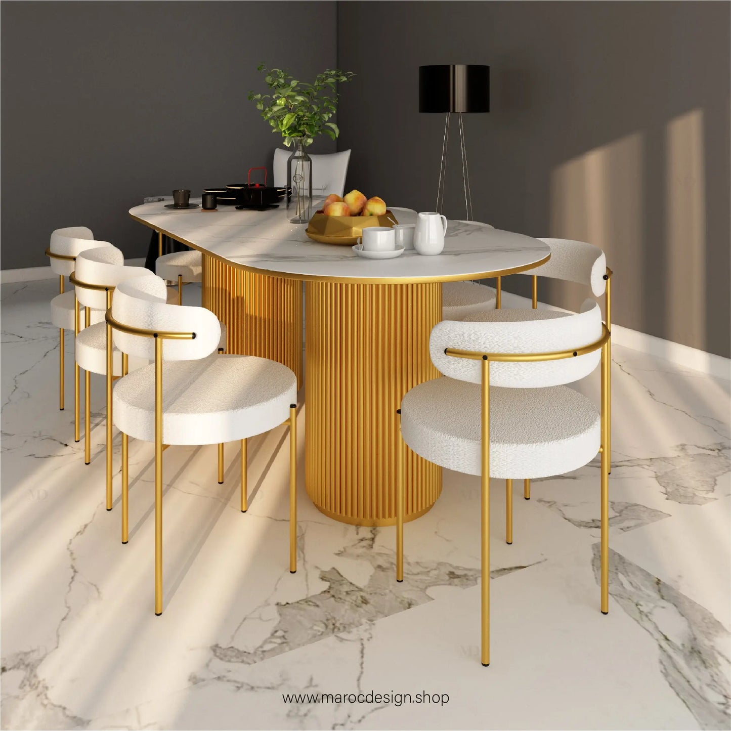 Table à Manger ELYSEE 8 Places / Élégance Moderne / Collection PRESTIGIA Maroc Design