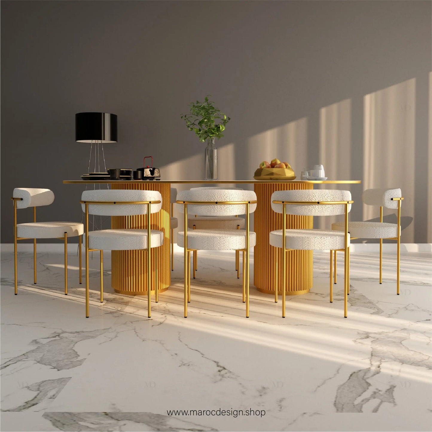 Table à Manger ELYSEE 8 Places / Élégance Moderne / Collection PRESTIGIA Maroc Design