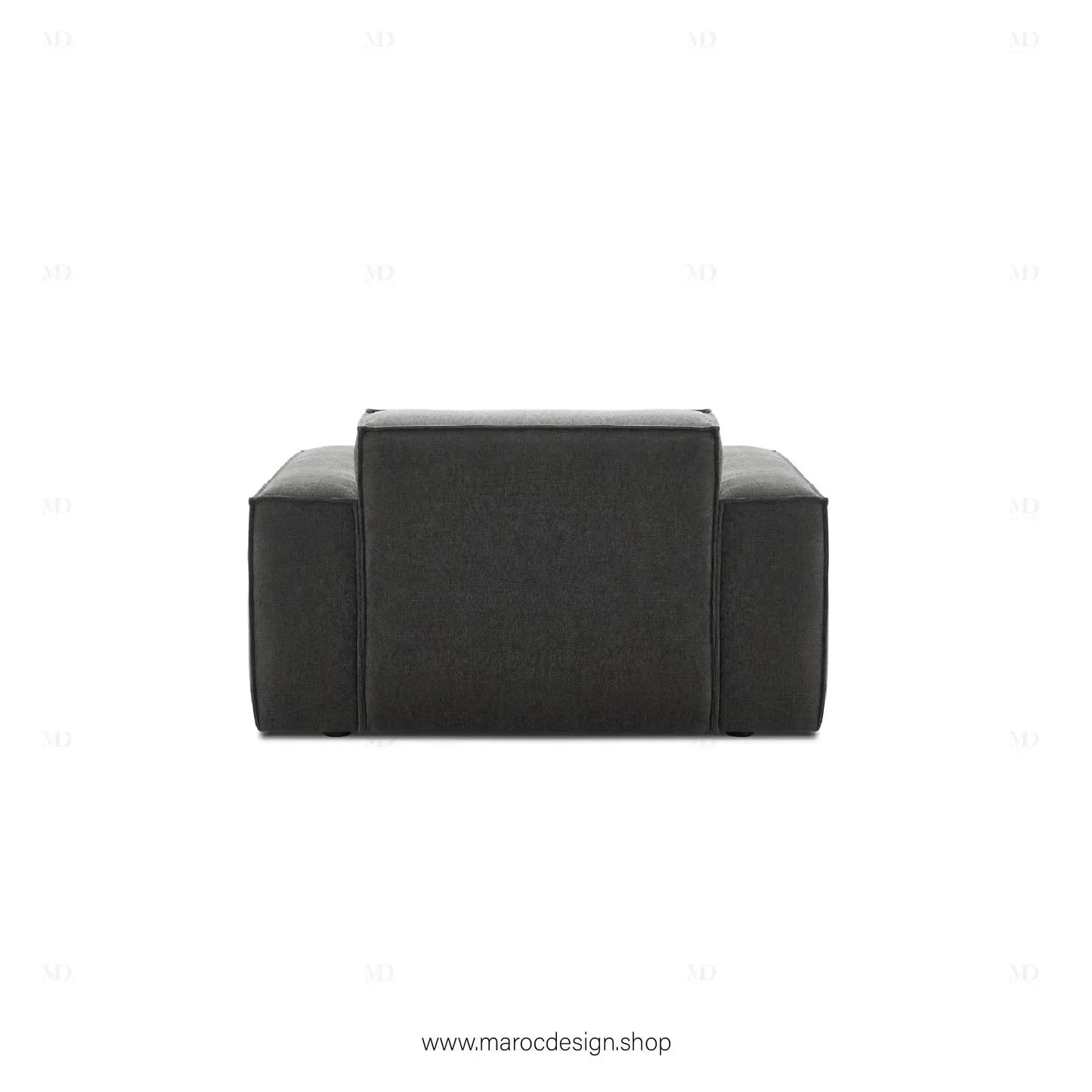 W Canapé avec 2 Accoudoir BOXTER - Élégance Moderne et Modulabilité-canapé, fauteil, Meridienne,-Maroc Design-Noir-Maroc Design