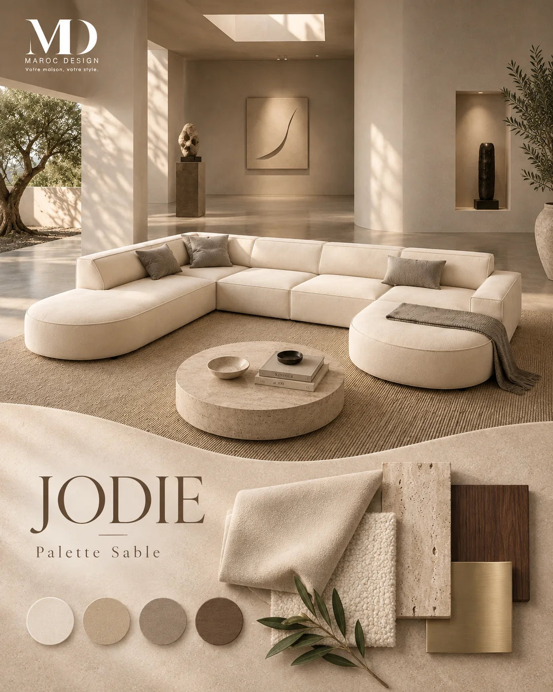 Collection JODIE Maroc Design — mobilier et palette de matières