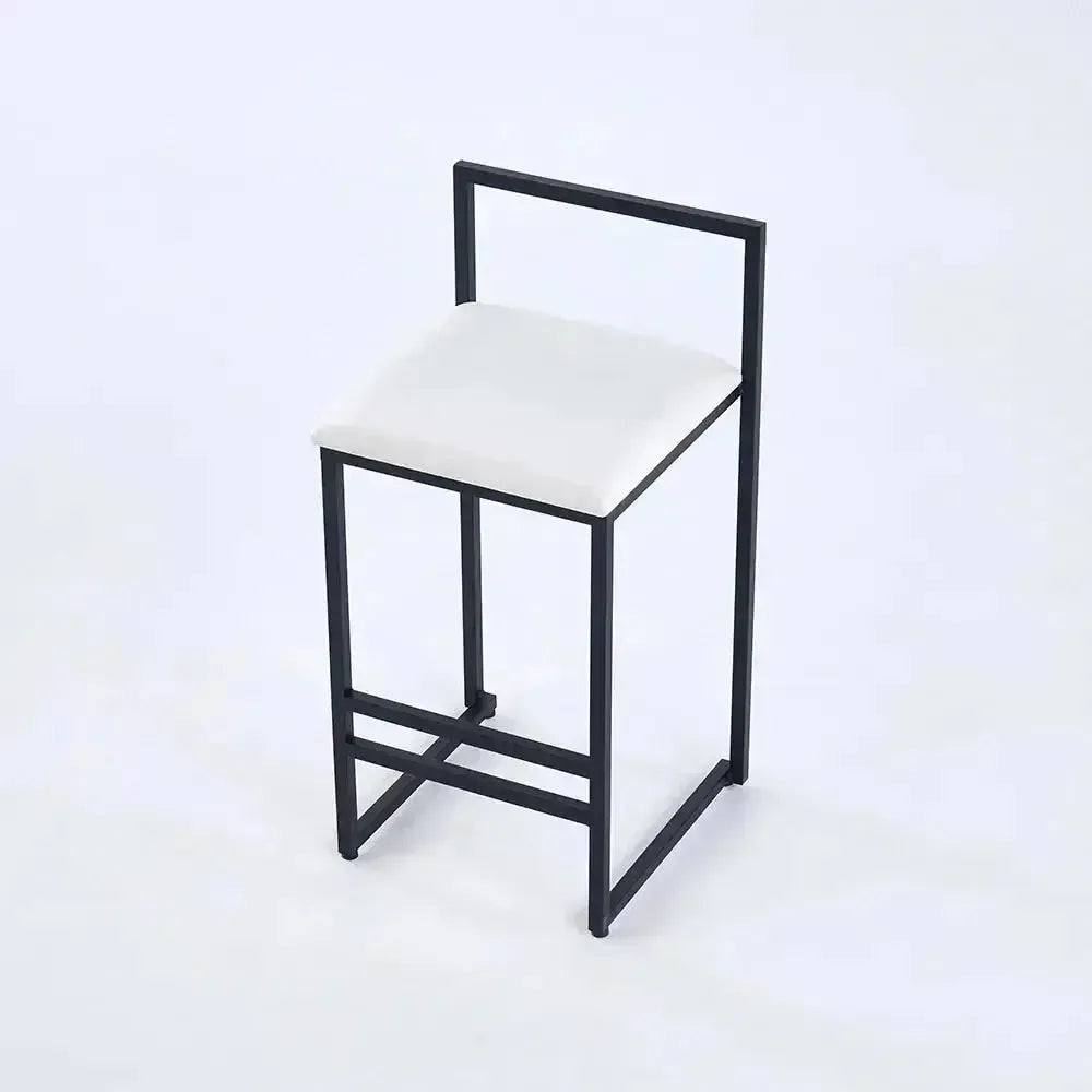 Girona - Tabouret de bar moderne en velours-Tabouret, Comptoir, Bar, Café, Réstaurant, Chaise, Table à Manger,-Maroc Design-Métal Noir-Noir-Maroc Design