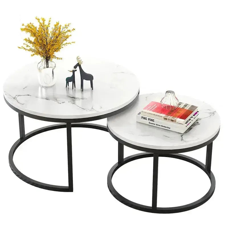 LUXURIA DUO DE TABLES BASSES – Élégance et Praticité pour Votre Espace de Vie-Table Basse Salon Séjour, table de chevet, Tables de coin, table gigogne-Maroc Design-Noir-Maroc Design