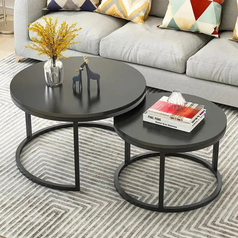 LUXURIA DUO DE TABLES BASSES – Élégance et Praticité pour Votre Espace de Vie-Table Basse Salon Séjour, table de chevet, Tables de coin, table gigogne-Maroc Design-Noir-Maroc Design